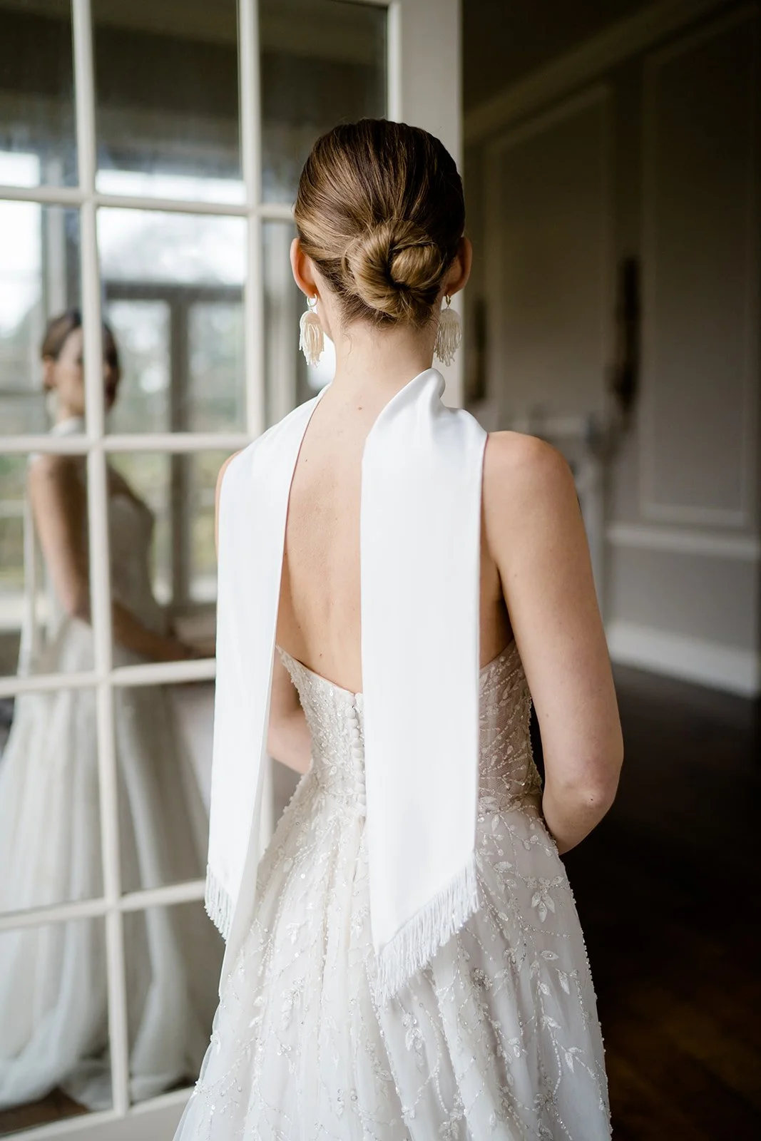 Beaded fringe bridal sash Victoria Fergusson Accessories